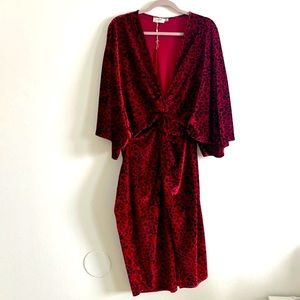 Flounce via ASOS Red Velvet Knot Dress.